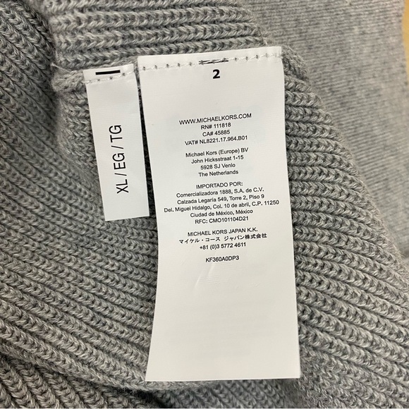 Michael Kors • Quarter Zip Grey Knit Sweater - Picture 7 of 10